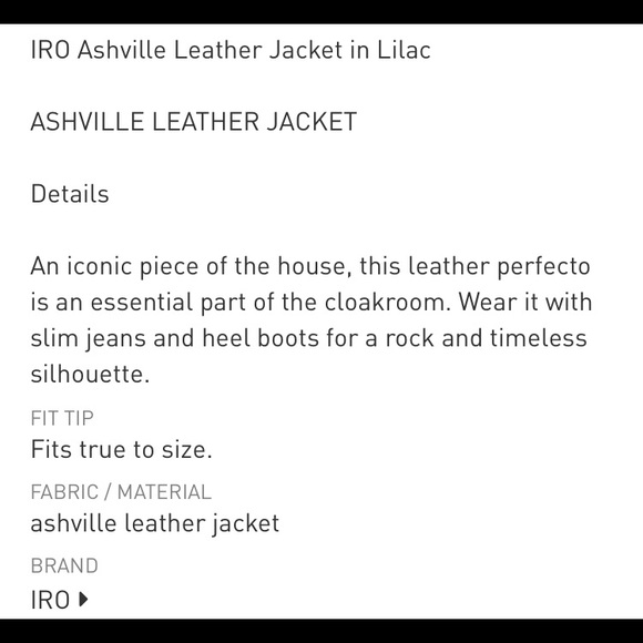 Iro Asheville Lilac Moto Leather Jacket - Picture 14 of 16